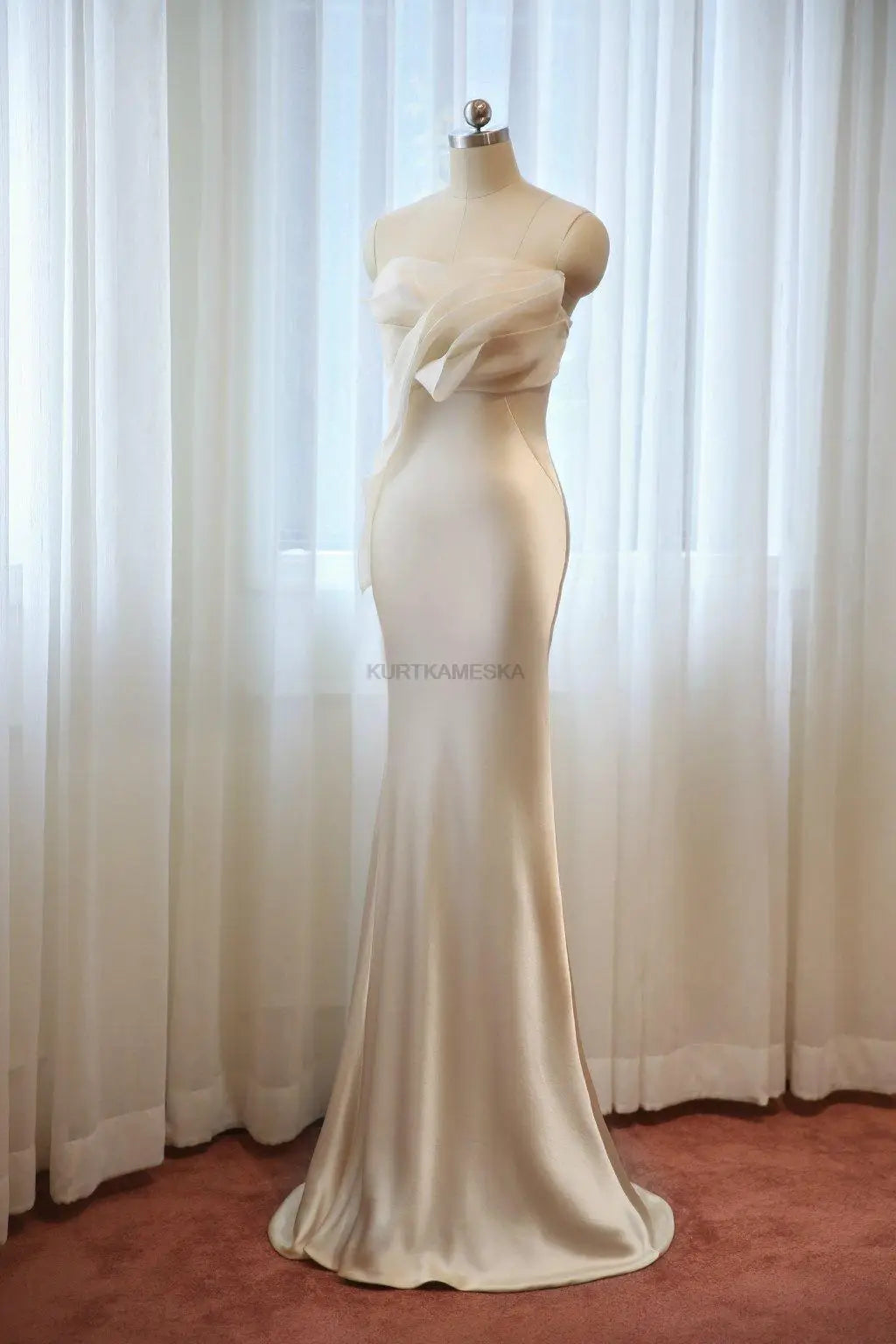 Elegant Long Prom Evening Guest Party Mermaid Trailing Dresses for Women 2022 Summer Satin Sexy Strapless Slim Cocktail Dress