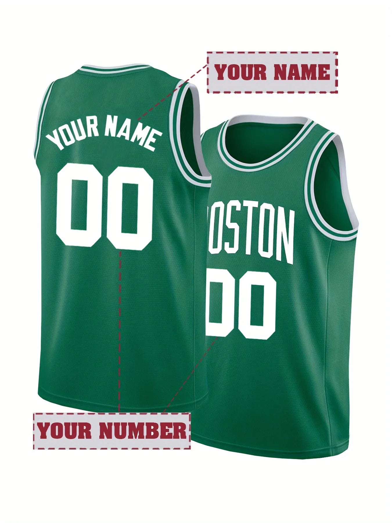 Custom Name & Number Men's Embroidered Basketball Jersey Round Neck Personalized Sleeveless Shirt Men DIY Tank Top