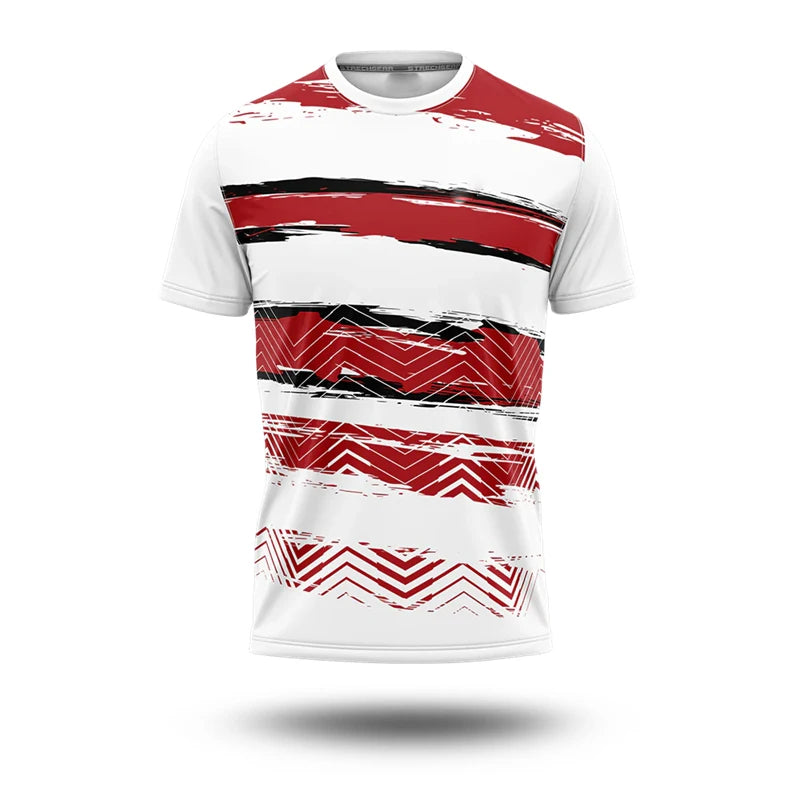 France Flag T-shirt For Men Simple Stripe 3D Print Short Sleeve T Shirts Football Jersey Comfortable Breathable Sport T Top