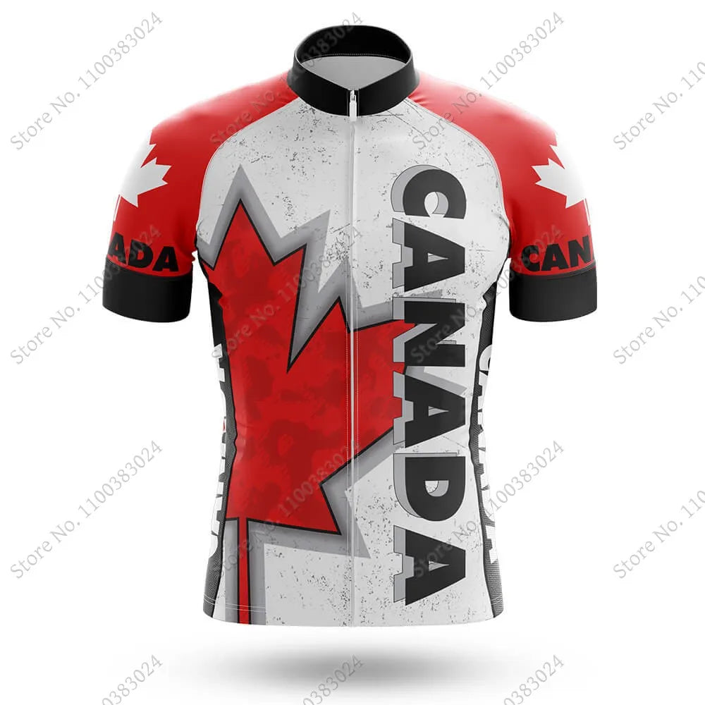 2024 Canada National Team Cycling Jersey Set Summer Maple Leaf Clothing Road Bike Shirts Suit Bicycle bib Shorts MTB Ropa