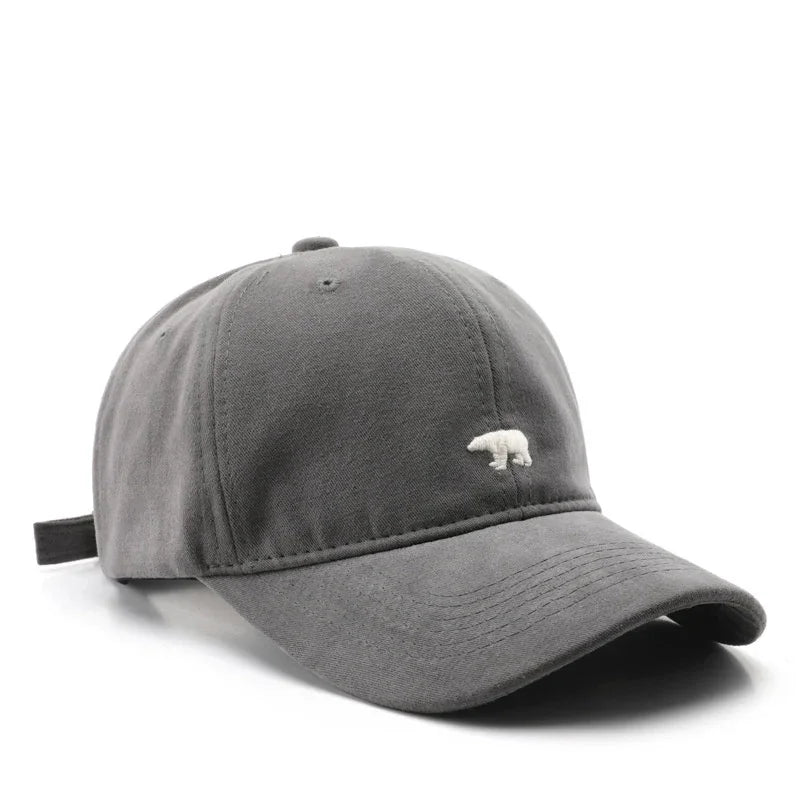 Spring Summer Baseball Cap for Women and Men Polar Bear Embroidery Hip Hop Snapback Caps Cotton Sun Hats Unisex Casual Visor Hat