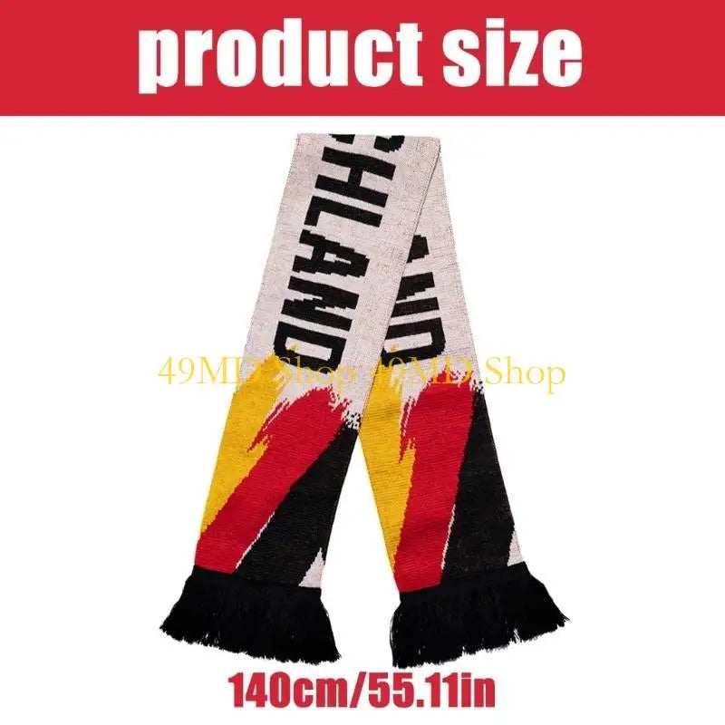 49MD Fringed Germany Scarf Deutschland Neckwear For Soccer Game Day And European Cups