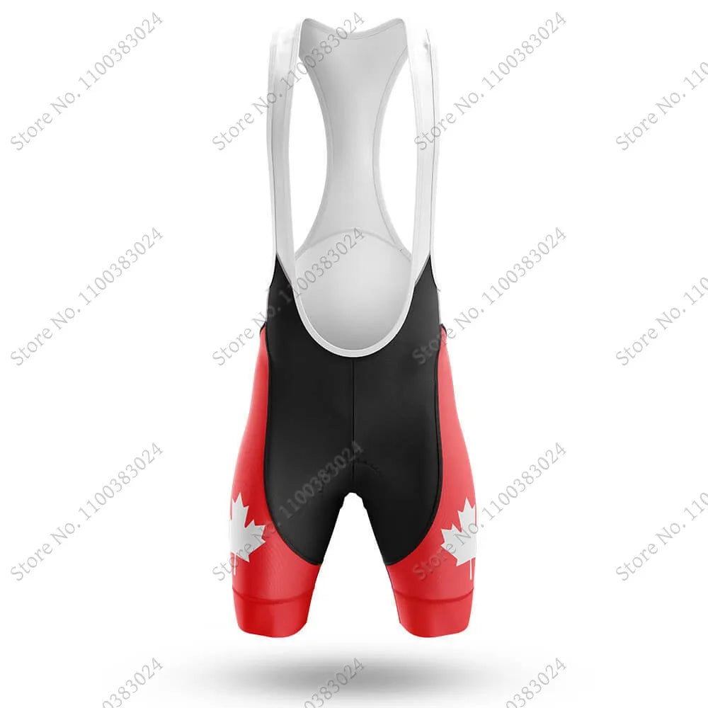 2024 Canada National Team Cycling Jersey Set Summer Maple Leaf Clothing Road Bike Shirts Suit Bicycle bib Shorts MTB Ropa