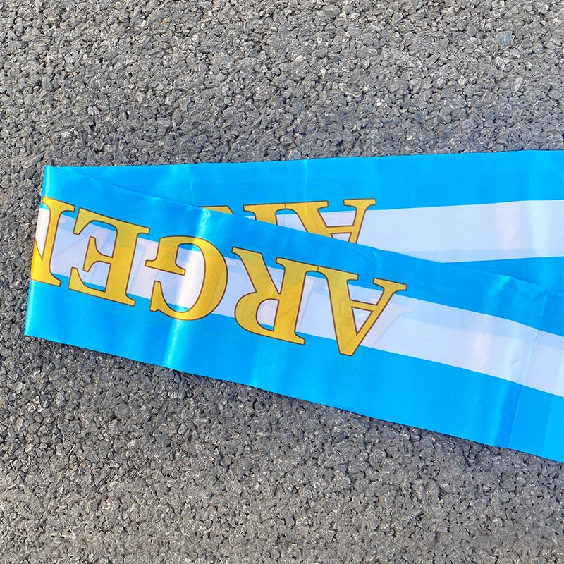 Aerlxemrbrae 14*130cm  Football  Headscarf Spain Brazil Argentina Soccer  Scarf Event Party Supplies Champion Scarf