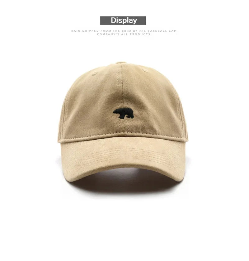 Spring Summer Baseball Cap for Women and Men Polar Bear Embroidery Hip Hop Snapback Caps Cotton Sun Hats Unisex Casual Visor Hat