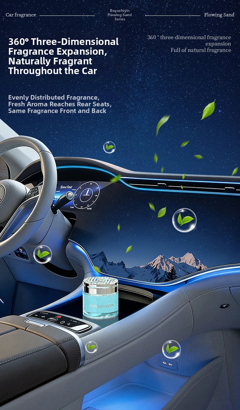 2026 New High-End Car Aromatherapy Air Freshener with Flowing Sand Solid Fragrance New Car Odor Eliminator & Freshener