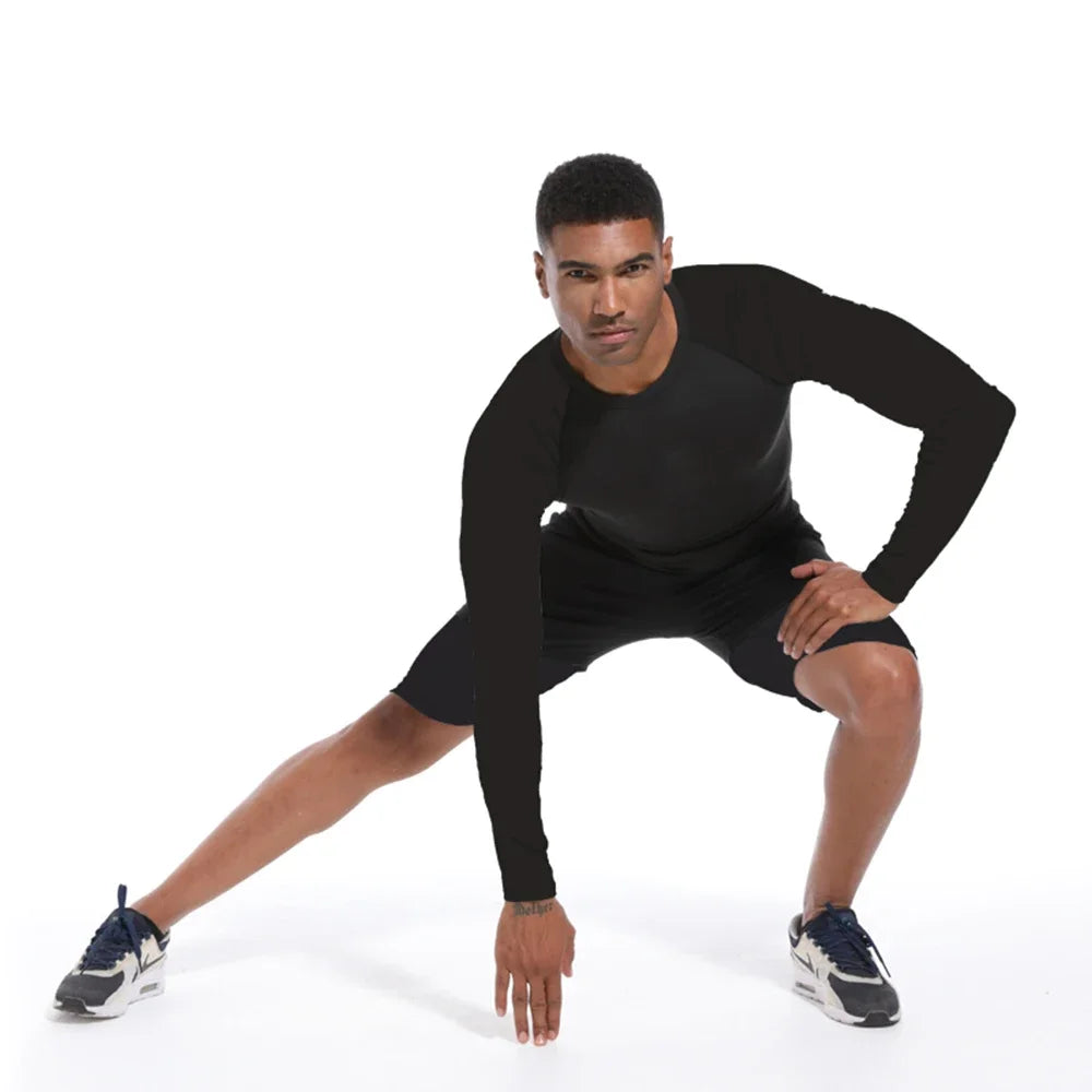 Gym Hub Printed Men's Compression T-Shirt Gym Workout Sport Quick Dry Tight Shirts Outdoor Training Fitness Elasticity Tops Tee