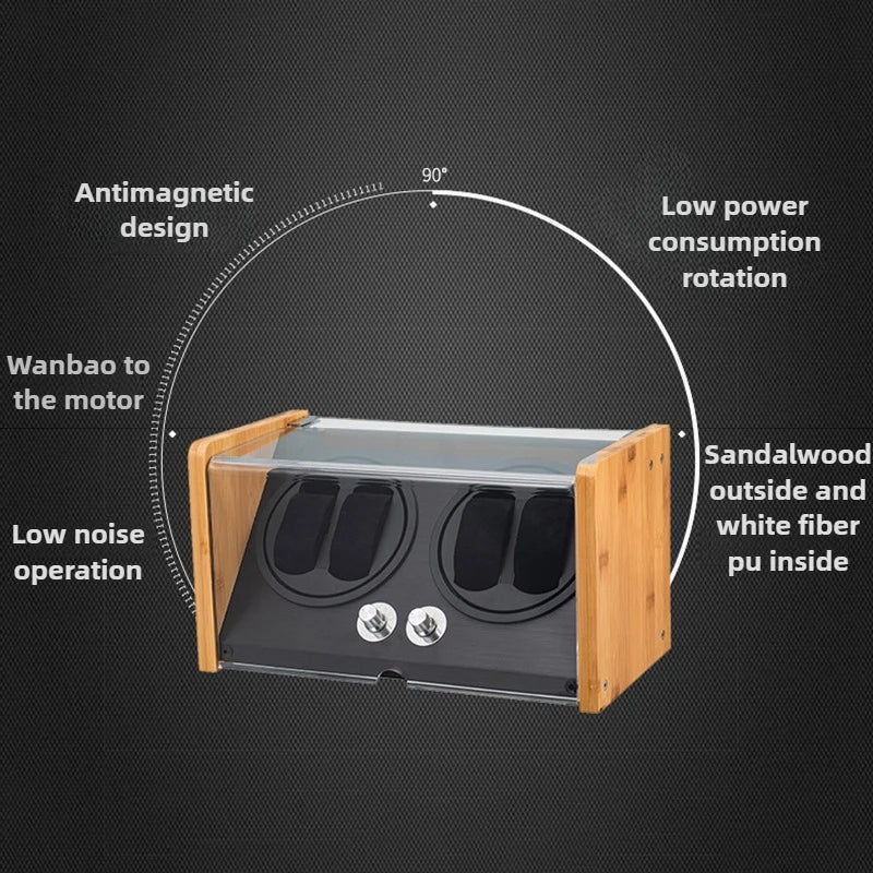 Wooden Watch Winders Silent Automatic Watch Winder Rotating Mechanical Wrist Watches Winder Luxury Watches Storage Boxes