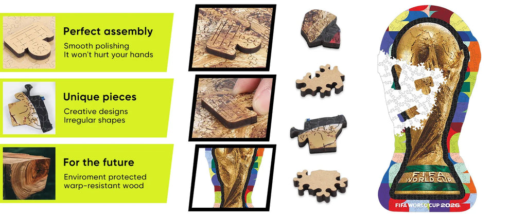 FIFA World Cup Pop Art Theme Wooden Puzzle for Adults Fans Collection Irregular Jigsaw Recreational Toys Sports Enthusiasts Gift