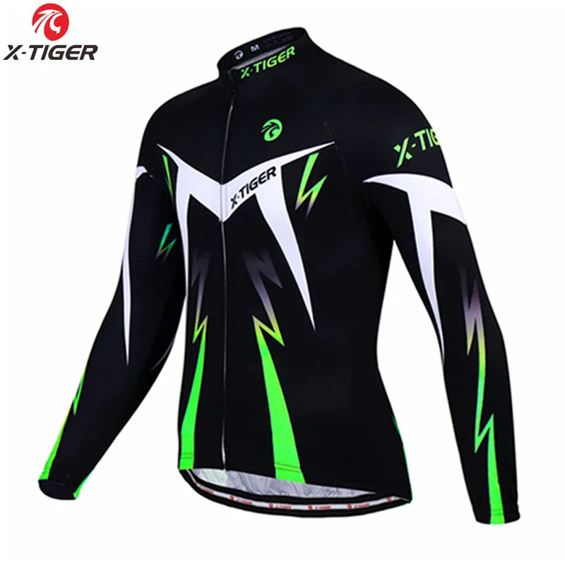 X-TIGER Cycling Jersey Men Long Sleeve MTB Bicycle Cycling Clothing Mountain Bike Sportswear Breathable MTB Shirts Basic Series