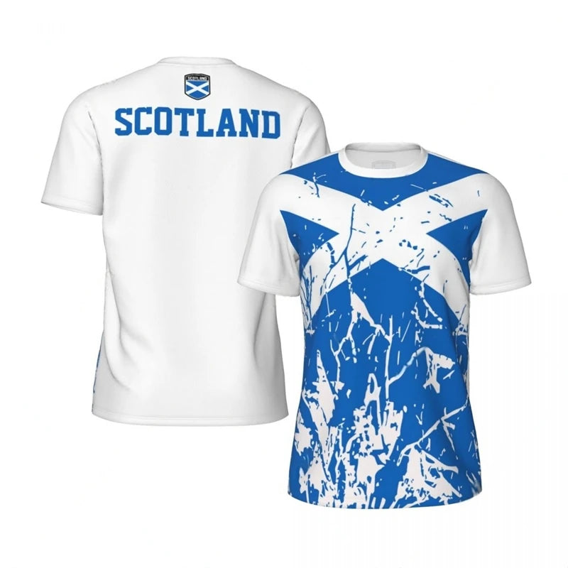 SCOTLAND Flag 3D Print Sport Quick-dry Breathable Men Women T-Shirt Outdoor Football Run Tennis Team Uniform Short Sleeve Summer