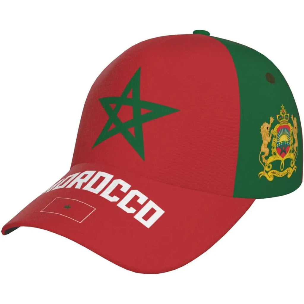 Morocco Flag Cool Moroccan Baseball Cap 3D Full Print Adult Unisex Adjustable Hat Soccer Patriotic Caps