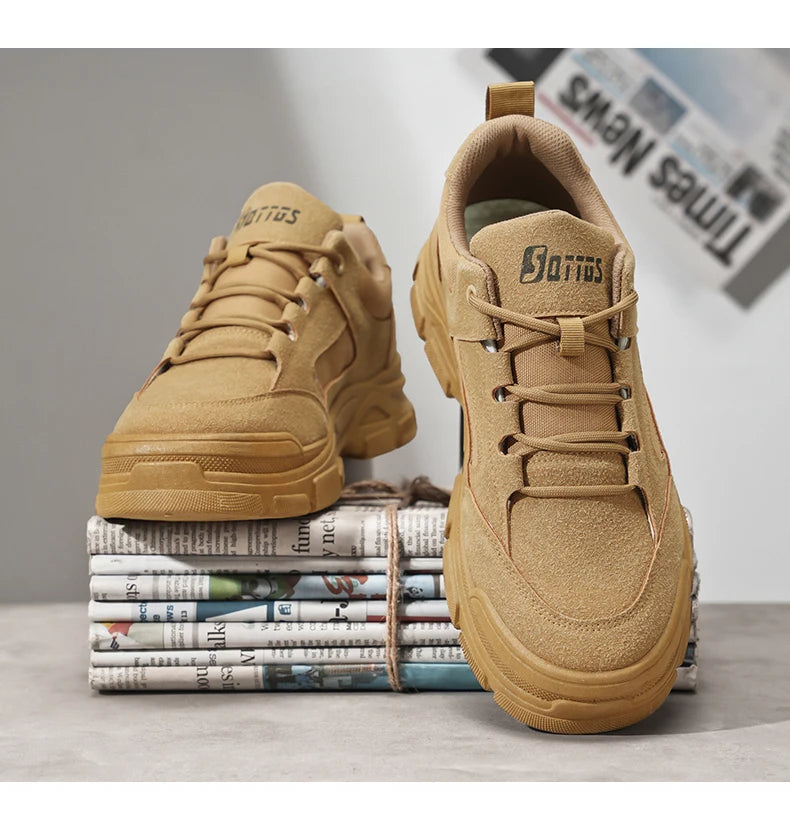 Hiking Shoes Sporty Simple Comfortable Men's Spring New Breathable Anti Slip Wear Breathable Fashionable Trendy Board Shoes