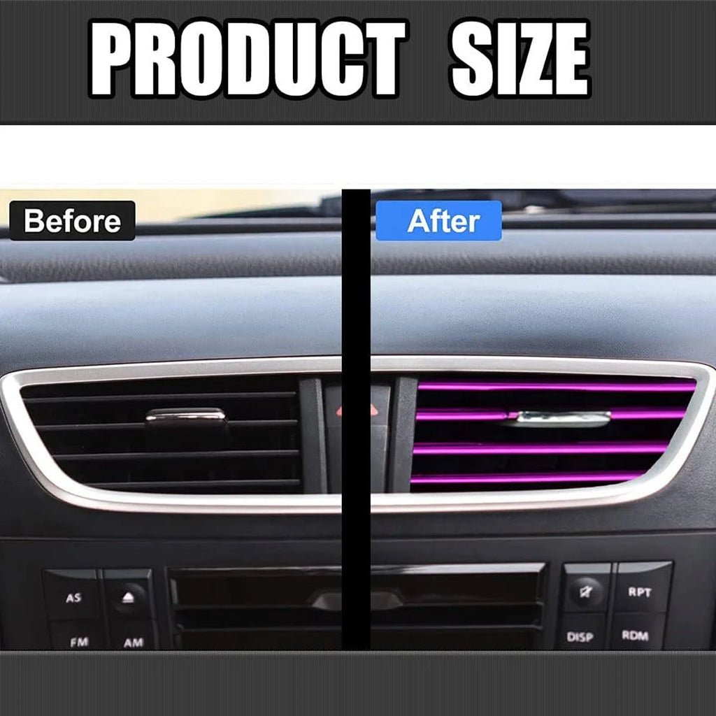 10PCS 20CM Car Air Outlet Decorative Strip Pvc Car Air Conditioning Vent Decorative Strip Interior Diy Bendable Decorative Strip