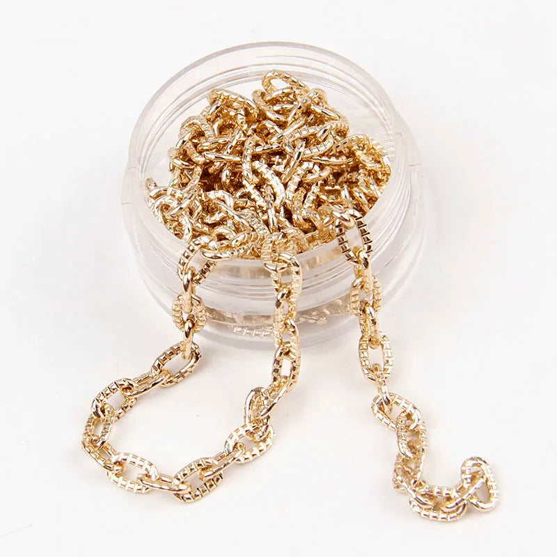 5 Meters Aluminum KC Gold Oval Shape Chains Bulk Fit Bracelets Findings Open Link Chain For DIY Fashion Jewelry Making Bag Parts