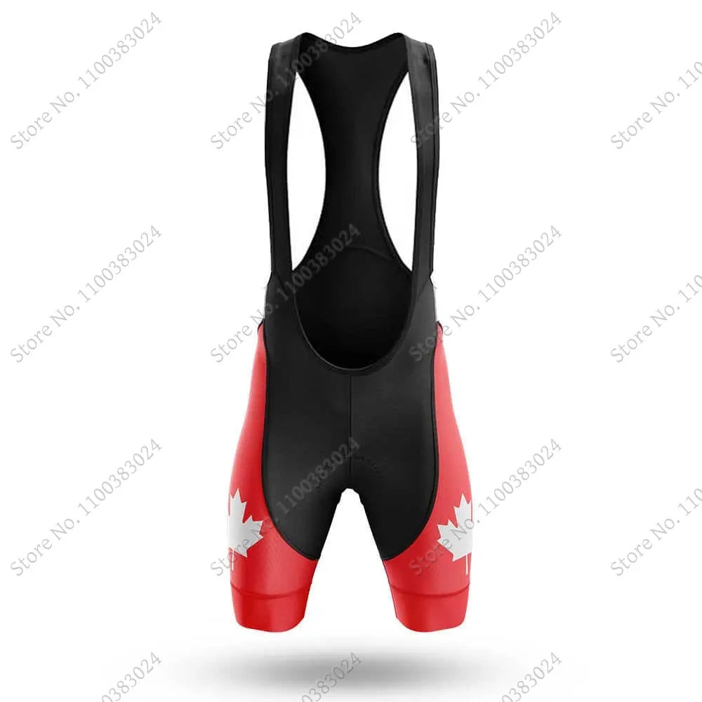 2024 Canada National Team Cycling Jersey Set Summer Maple Leaf Clothing Road Bike Shirts Suit Bicycle bib Shorts MTB Ropa