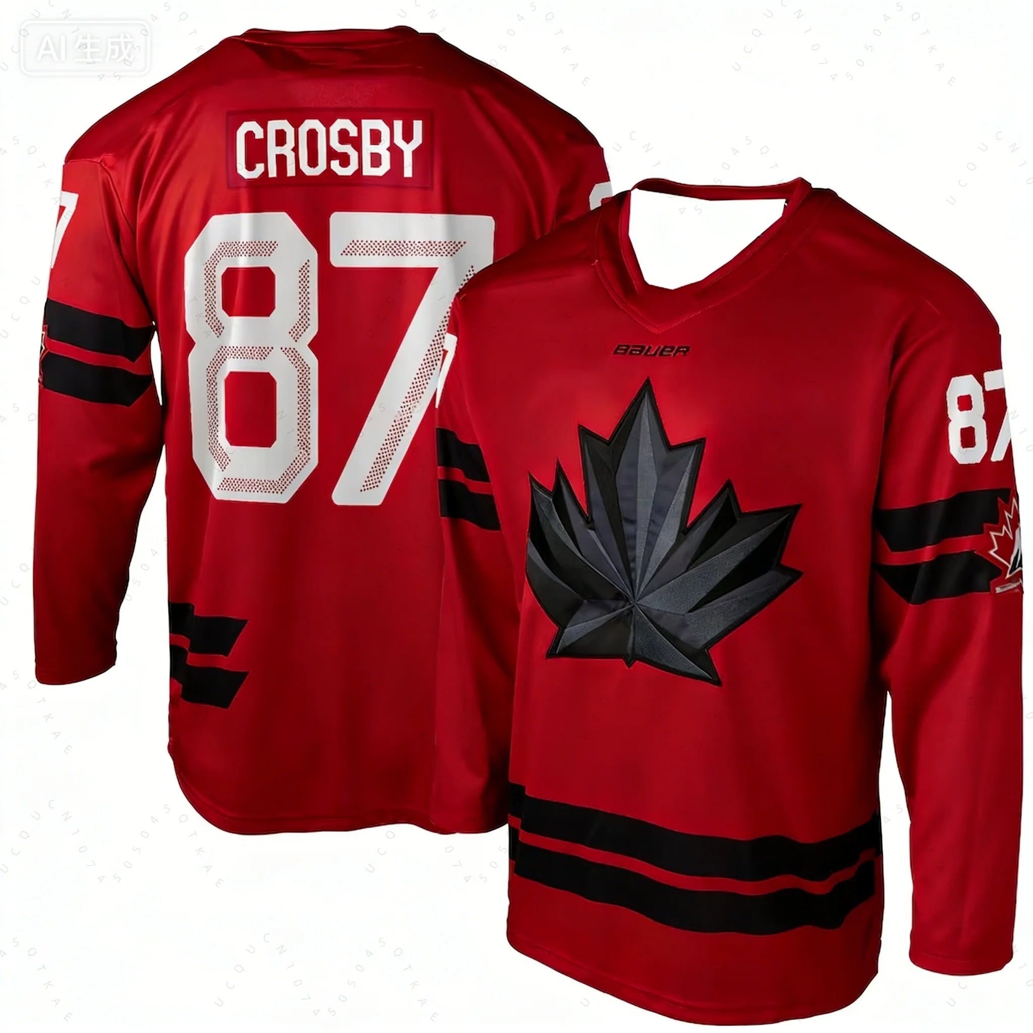 2026 NEW Men's Canada National Team Mackinnon 29 Ice Hockey Jersey Black Red Maple Leaf Long Sleeve Uniform
