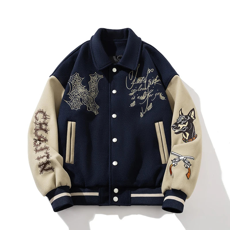 Man Baseball Jacket Winter Letter Embroidery Varsity Jacket Women American Vintage Coat Warm Fashion Hip Hop Original Original
