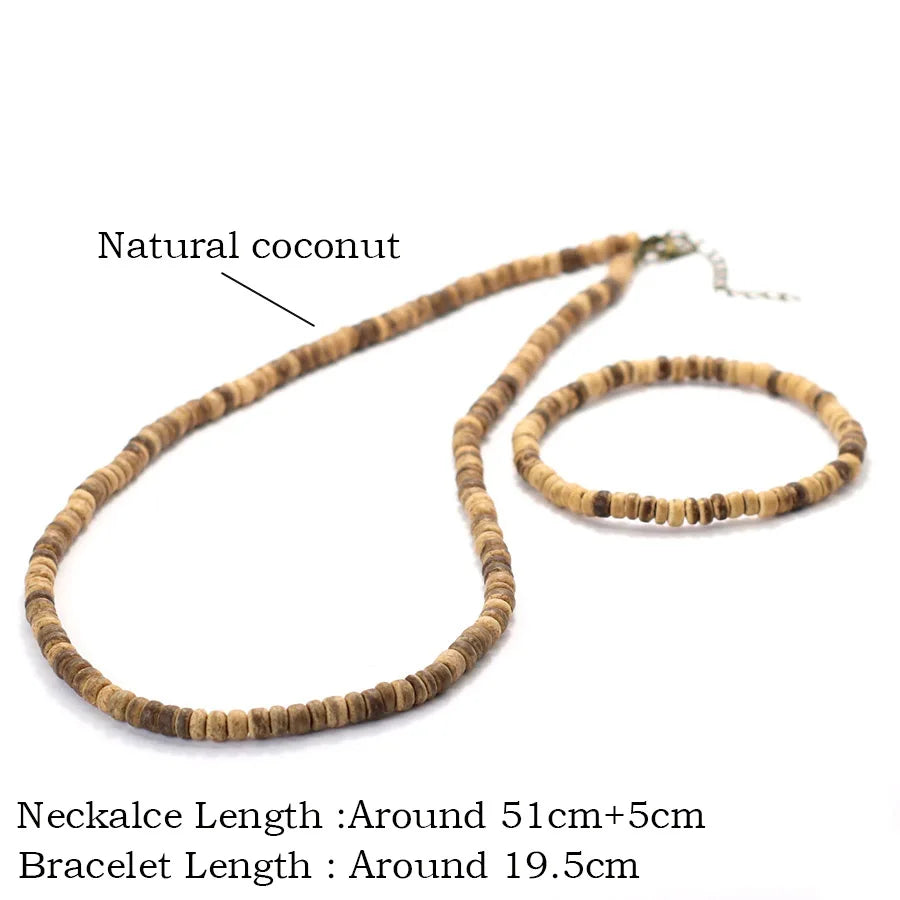 New 5 Styles 2Pcs/Set Natural Coconut Beads Necklace Men Meditation Healing Collar Cool Riding Neck Accessories Father Day Gift