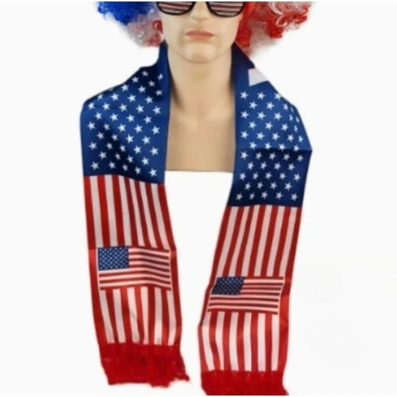 American Flag Scarf/football Scarf Is Perfect for Sports Events and Parties Showing Off Your Enthusiasm Made From Soft Fabric