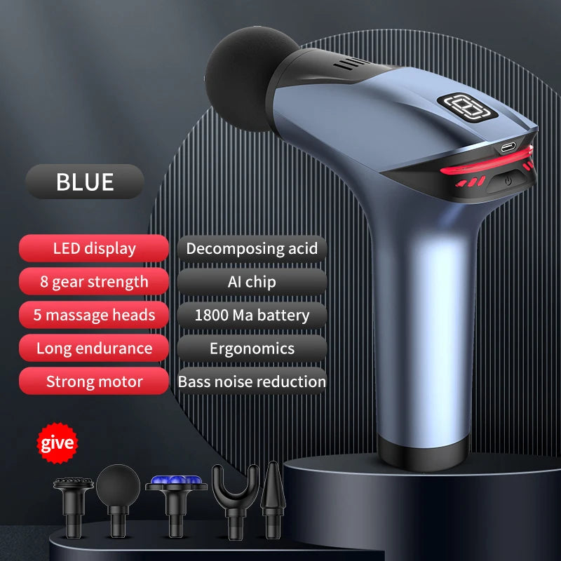Portable Massage Gun Percussion Pistol Massager Professional Deep Muscle Massager For Body Neck Back Relaxation Fitness Slimming