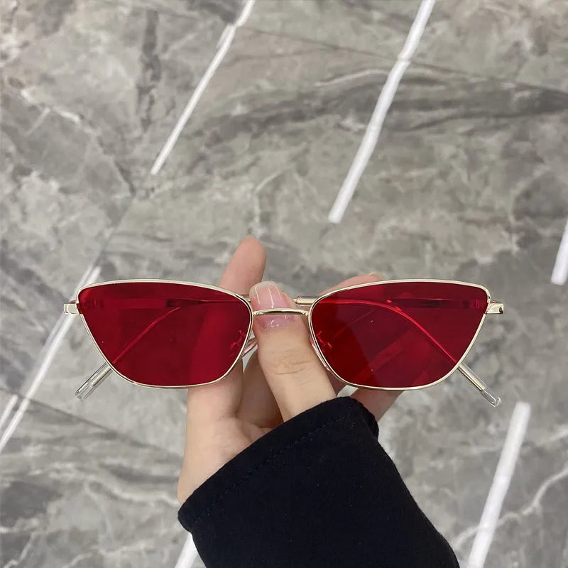 Women Slim Square Frame Ultra-light Sunglasses Vintage Black Silver Gold Frame Color Len Luxury Lenses Fashionable Accessories