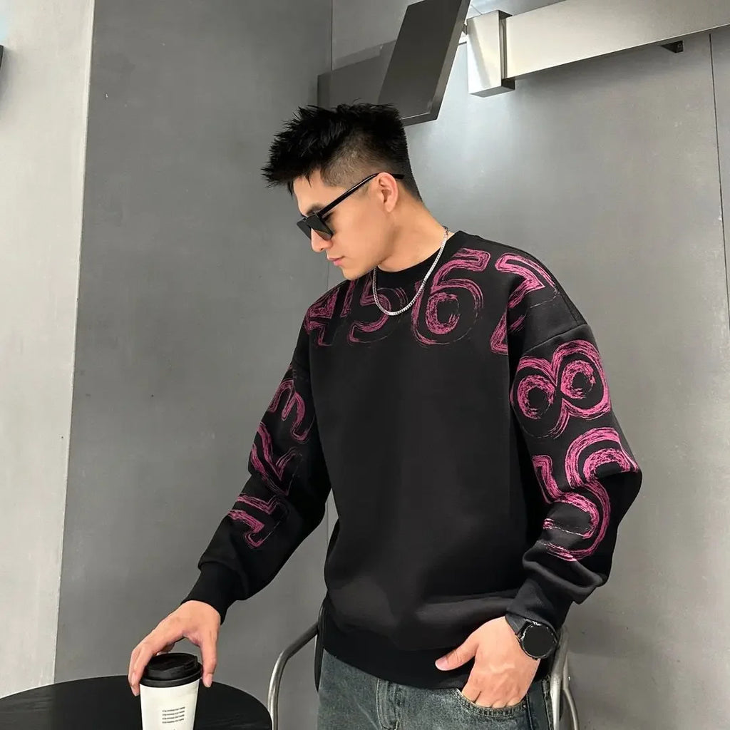 100℅ Cotton Man Pullovers Printed T Shirt for Men Fashion Trends 2025 Sweatshirts Tops Clothing Luxury Social High Quality Brand