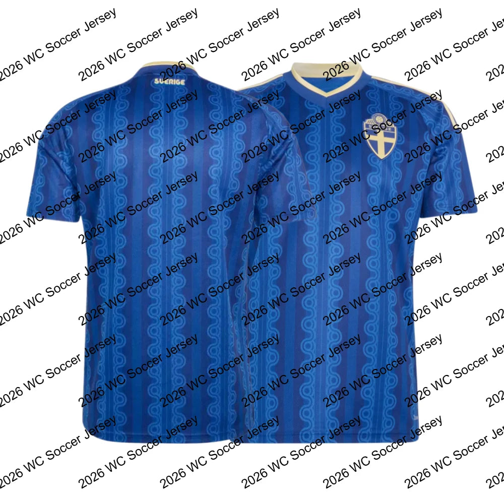 2026 World Competition Soccer Shirt Sweden Away Jersey Men's Soccer Fans Athleisure T-Shirt Summer Quick-dry Soft Lightweight