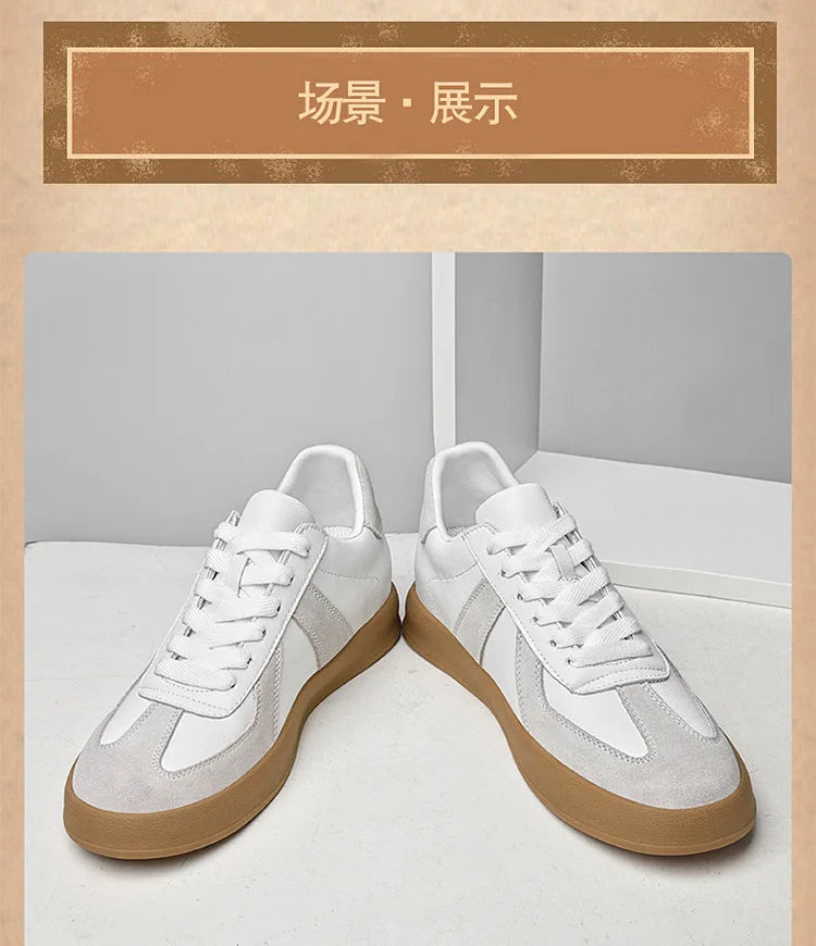Man Vintage Elevator Shoes Height Increase Insole 8cm Taller Lift Sneakers Shoes Men Leisure Fashion Sports White Shoes