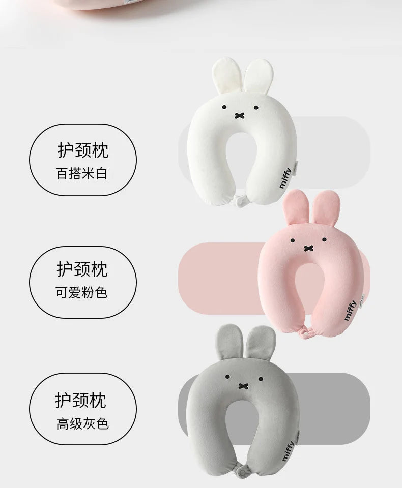 Cartoon Miffys U Pillow Cute Rabbit Memory Foam Neck Pillow Office Airplane Car Pillow Sofa Cushion Decoration Birthday Gifts