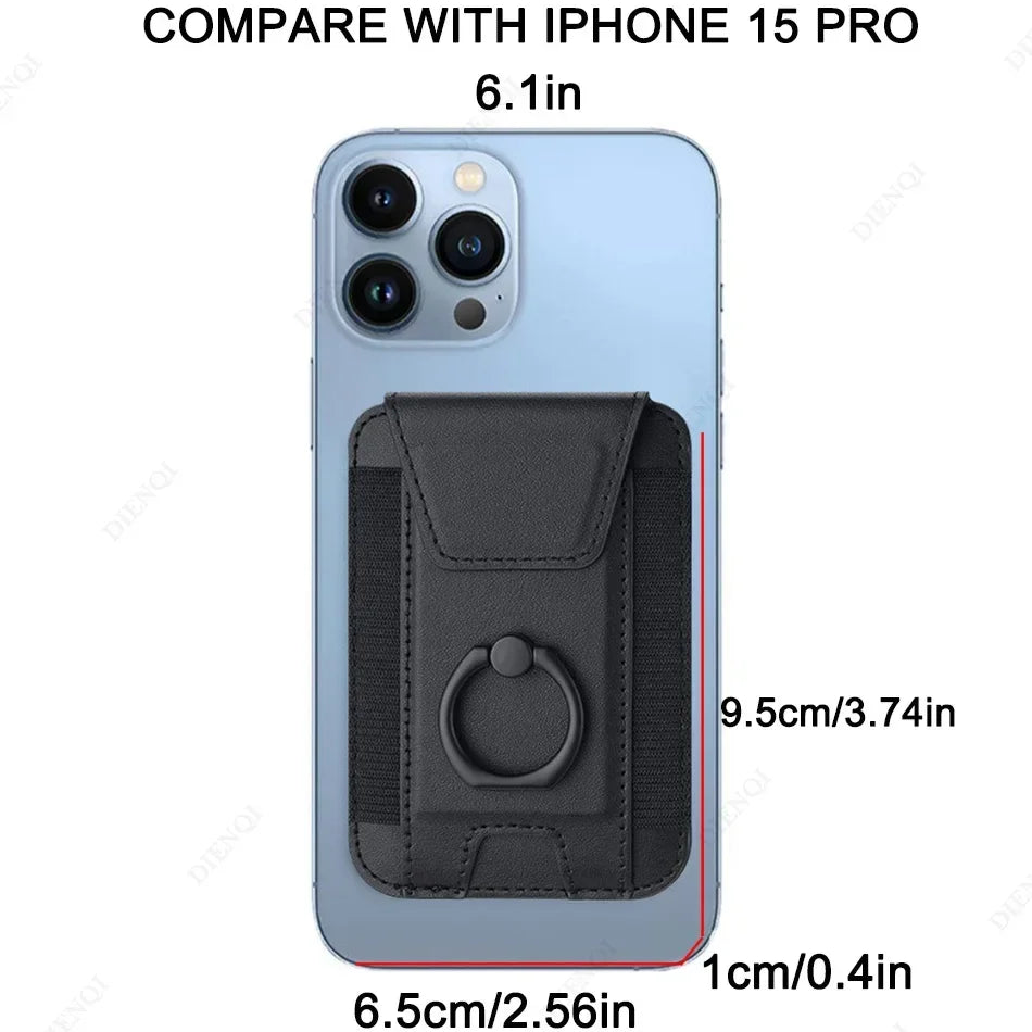 Magnetic Phone Case Slim Wallet Pu Leather Ring Phone Stand Men Women Magnet Credit Card Holder for Iphone 12 13 14 15 16 Pro