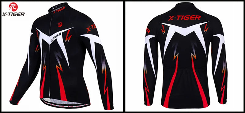 X-TIGER Cycling Jersey Men Long Sleeve MTB Bicycle Cycling Clothing Mountain Bike Sportswear Breathable MTB Shirts Basic Series