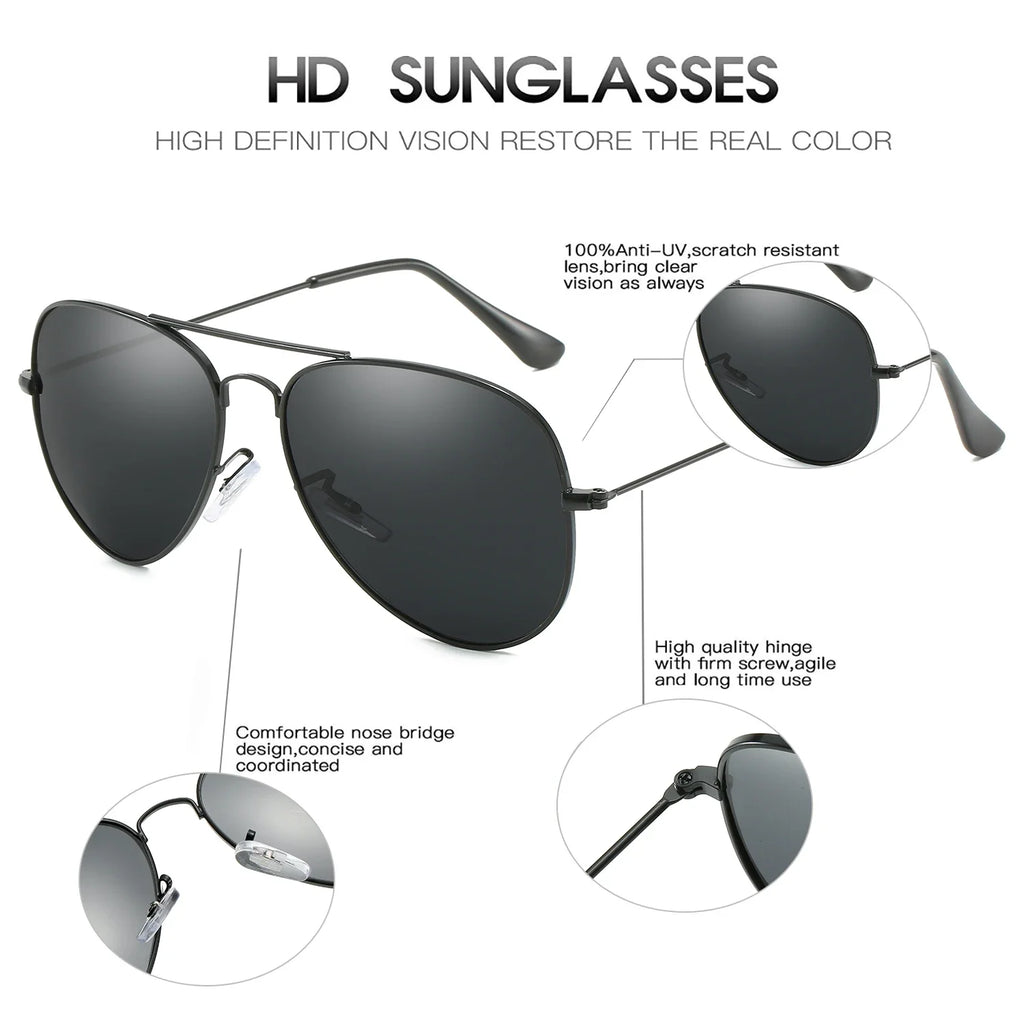 Luxury Men's Polarized Sunglasses Brand Designer Square Women Men Vintage Driving Cycling Glasses UV400 Male Eyewear SunGlasses