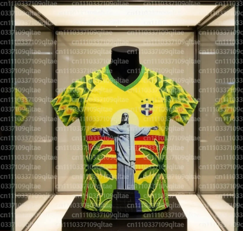 Brazil Themed T-shirt Men's Brazilian Style Jesus Graphic Sports Jersey Unisex Street Breathable Short Sleeve Tee FamilyMatching
