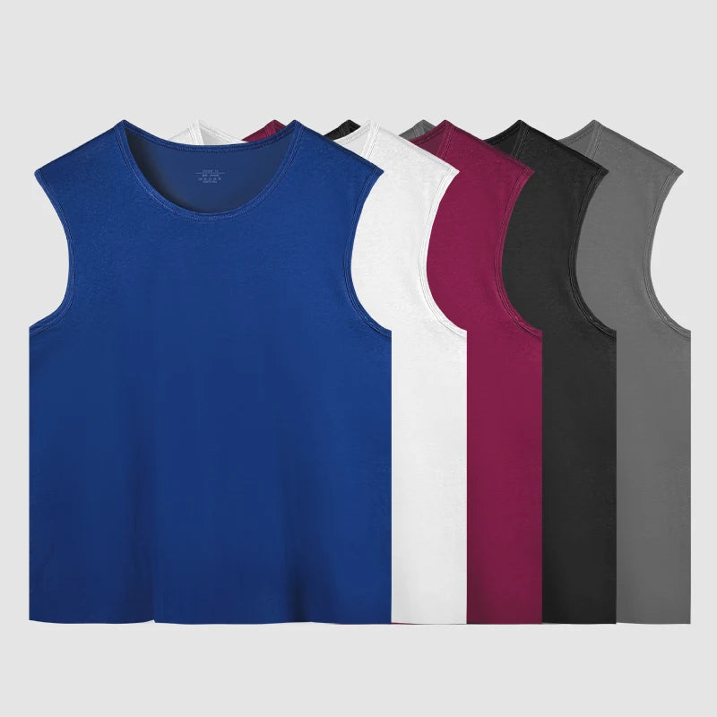 Men's pure cotton vest breathable slim youth sports foundation hurdle I loose summer thin halter undershirt