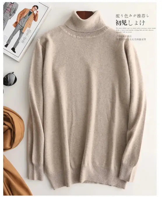 Cashmere Cotton Blend Turtleneck Men Sweater 2024 Autumn Winter Daily Basic Warm Knitted Pullover Man Casual Jumper Pull Homme