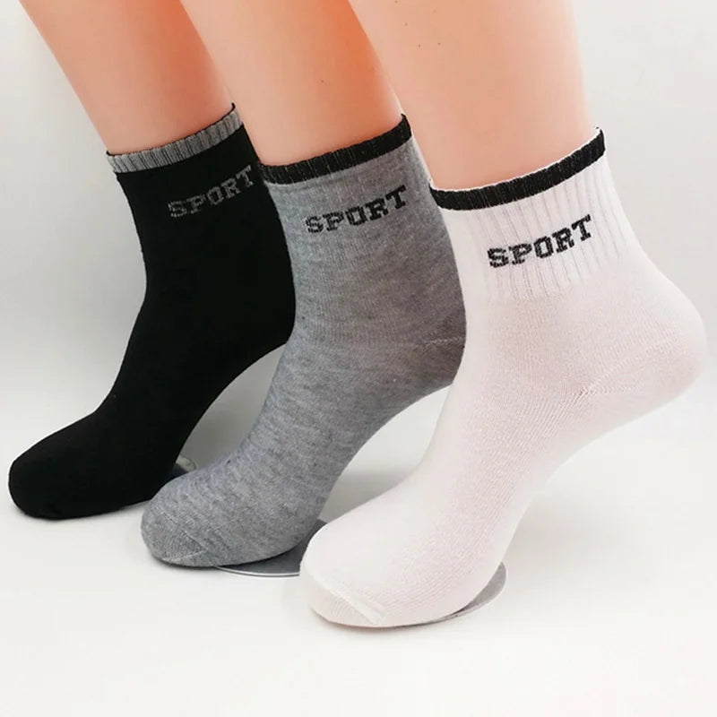 10pcs=5 Pairs Comfort Cotton Men's Socks High Quality Sport Breathable Summer Autumn Socks Long Sock For Mens Calcetines Sokken