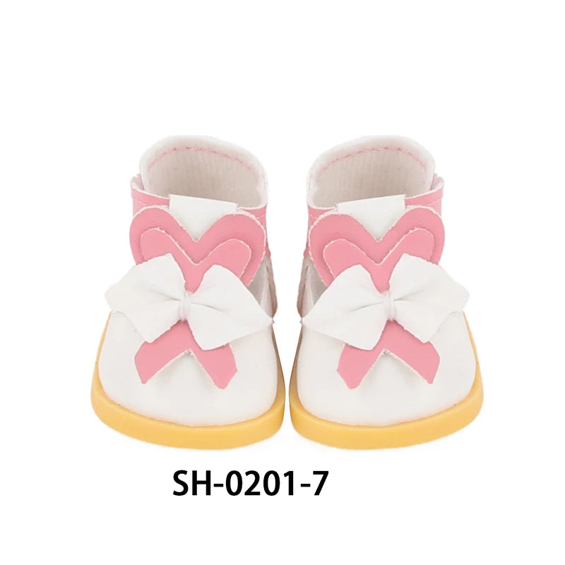 5.5cm Lovely Bow Doll Shoes For 14 Inch American& EXO Doll 1/6 New Mini Shoes Boots Accessories For 32-33 Russia DIY Doll,Nancy