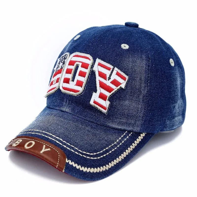 Blue Kids Boys Baseball Cap Summer Toddler Children Dad Hat Casual Hip Hop Denim Sun Snapback Jean Casquette