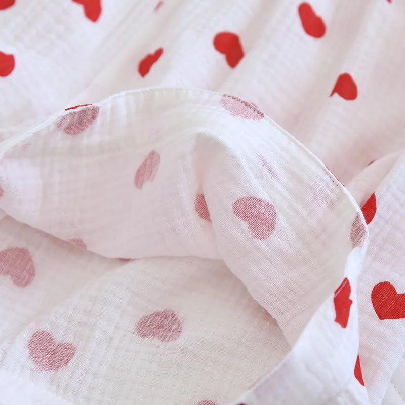 100% Cotton Pajamas Women 3Pcs Set Lounge Sleepwear Suit Spring Summer Floral Print Home Clothes Short Sleeve Sleeping Pijama