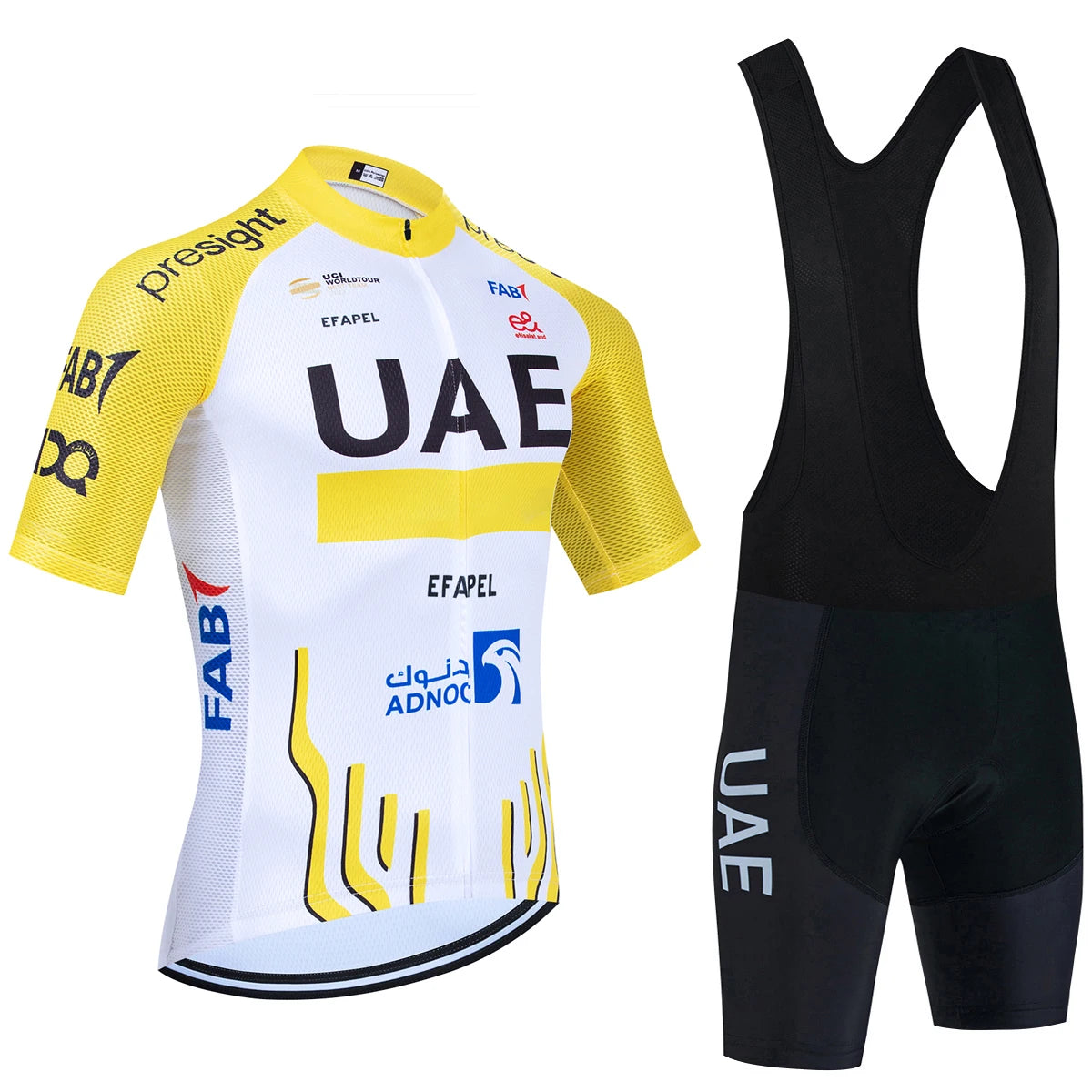 New 2025 PINK YELLOW Cycling Jersey UAE TEAM Bike Jersey Shorts Set Ropa Ciclismo Men Women Summer Pro Bicycle Maillot Clothing