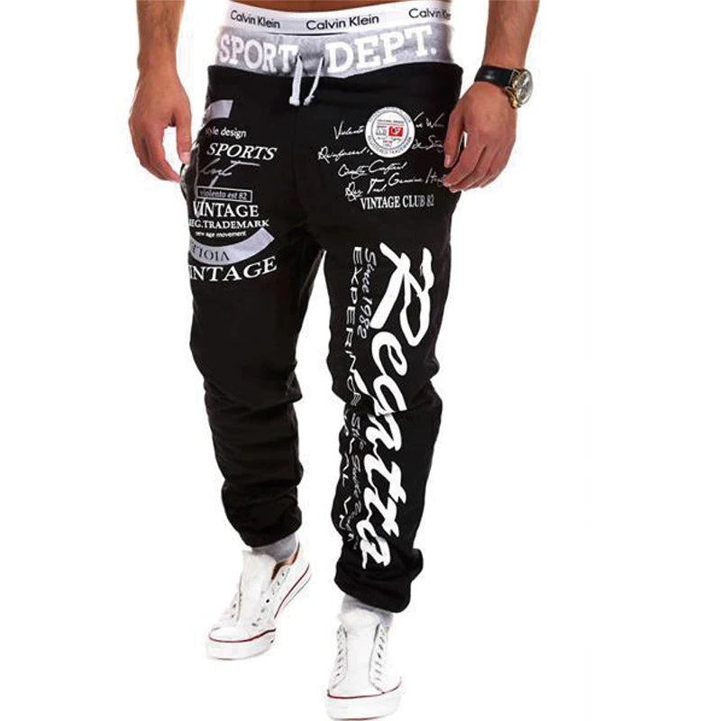 Men'S New Fashion Hip Hop Casual Jogging Pants Letter Print Sport Gym Fitness Slim Fit Baggy Trousers  Sweatpants Autumn Winter