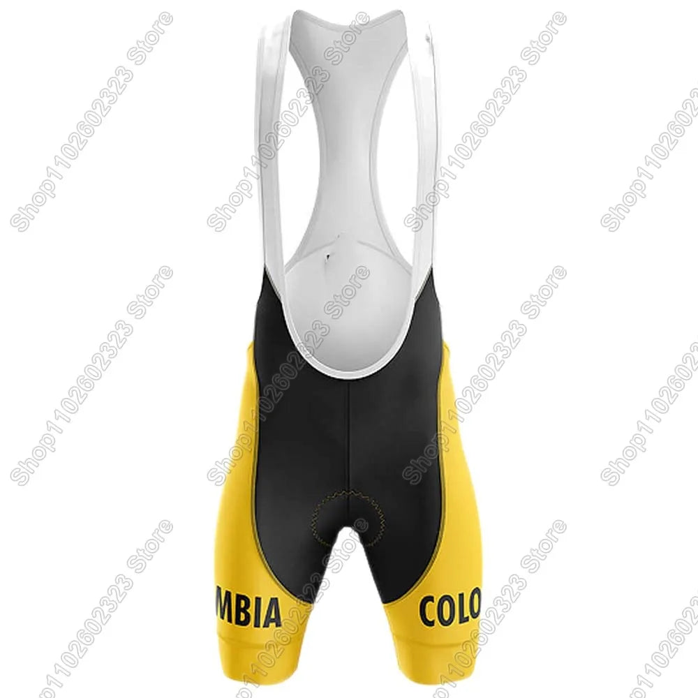 Colombia Team 2025 Cycling Jersey Set Summer Bicycle Clothing Road Bike Shirts Suit Bicycle Bib Shorts MTB Ropa Maillot