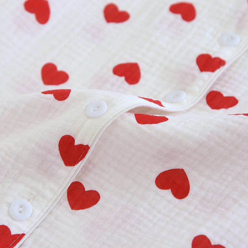 100% Cotton Pajamas Women 3Pcs Set Lounge Sleepwear Suit Spring Summer Floral Print Home Clothes Short Sleeve Sleeping Pijama