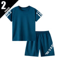 2 Pieces Children's Summer Solid Color Quick Drying Breathable Set Boys' Sports Running Is A Comfortable Top Girls' Loose Shorts