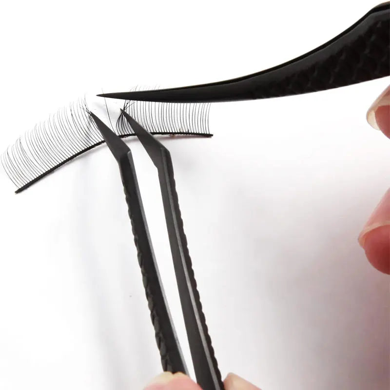 Customized Private LOGO False Lash Tweezers For Eyelash Extensions Boot Isolation Clip Tongs Black Perfect Close Nail Art Tools