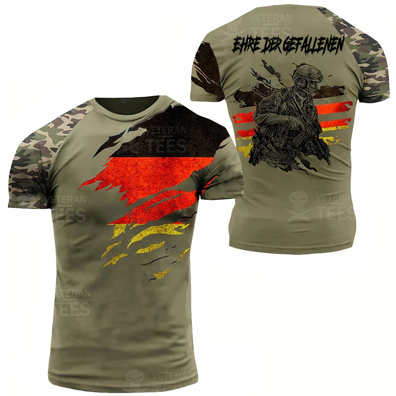 Germany Football Jersey Men Clothing Quick Drying T Shirt 3D Printed Deutsche Eagle Emblem Tops Tee Shirts T-Shirt Short Sleeve