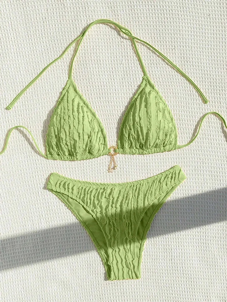 Sexy Bikinis Sets Two-piece Women's Swimsuit Ruffled Halter Neck Bikini 2026 Female Swimwear for Woman Beach Wear Bathing Suit