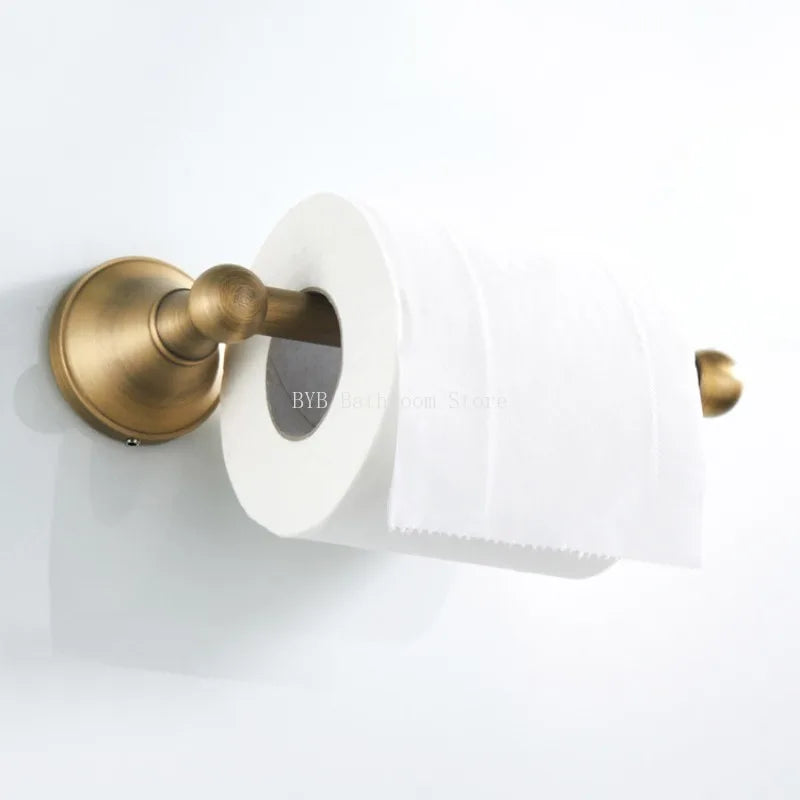 Bathroom Accessories Antique Brass Wall Mounted Toilet Paper Holder Towel Ring Robe Coat Hook Bathroom Hardware