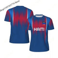 Haiti Flag Football T-shirt Men 3D Printed Boys Fashion O'neck Short Sleeve Soccer Breathable Sports Loose Tees